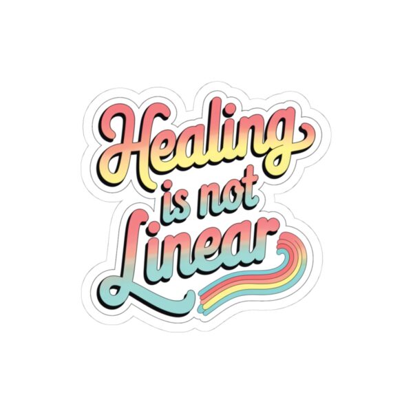 "Healing is Not Linear" Retro Mental Health Sticker – Growth & Self-Care Reminder Kiss-Cut Stickers - Image 7